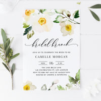 Aquarelle Jaune Anémone Florale Bridal Brunch
