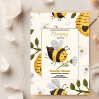 Aquarelle jaune Bumble Bee Hive Baby shower