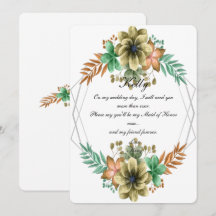 Aquarelle Jaune Et Orange Florale Maid Of Honor