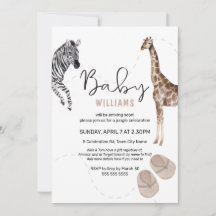 Aquarelle Jungle Safari Baby shower animal fille