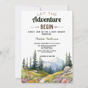 Invitation Aquarelle Laisser L'Aventure Commencer Baby shower