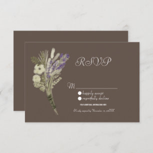 Invitation Aquarelle Lavande Botanique Rustique Floral RSVP