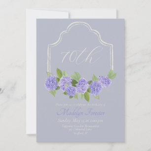 Invitation Aquarelle Lavande Hydrangea 70e anniversaire
