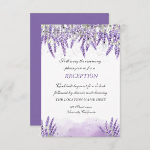 Invitation Aquarelle Lavander String Lights Réception