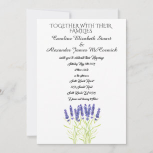 Invitation Aquarelle Lavender Herbes Floral Mariage Invitatia
