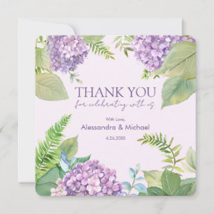 Invitation Aquarelle Lavender Hydrangea Mariage Merci