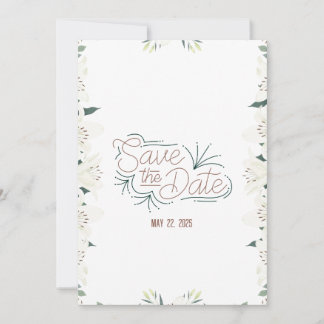 Invitation Aquarelle Lily blanche Enregistrer la date Invitat
