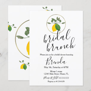 Invitation Aquarelle Limoncillo Lime Lemon Fête des mariées I