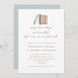 Invitation Aquarelle livre chaque Mariage d'histoire d'amour