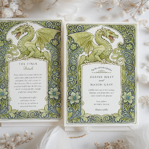 Invitation Aquarelle Ljubljana Slovénie Dragon Mariage