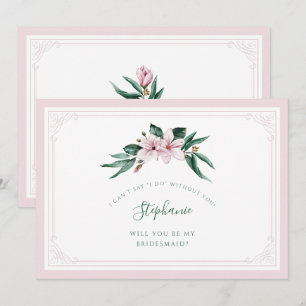 Invitation Aquarelle Magnolia Pink Floral Bridesmaid
