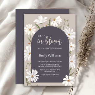 Invitation Aquarelle marguerite bébé dans baby shower fleur f