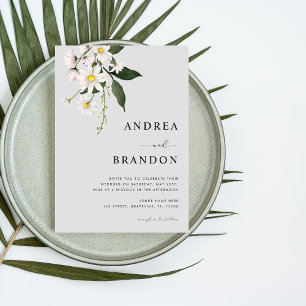 Invitation Aquarelle marguerite Ressort floral Tout en un Mar