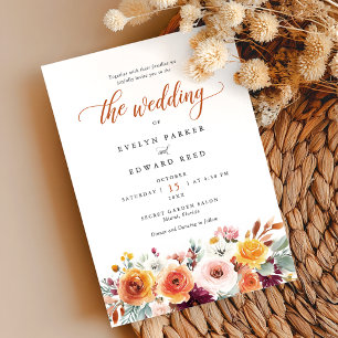 Invitation Aquarelle mariage de automne Florale