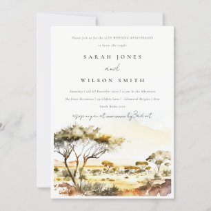 Invitation Aquarelle Mariage du paysage africain