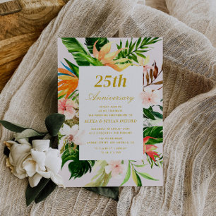 Invitation aquarelle mariage tropical