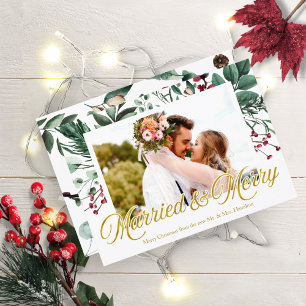 Invitation Aquarelle Mariée Et Joyeuse Photo De Noël