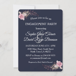 Invitation Aquarelle Marsala Maroon Fleur d'engagement