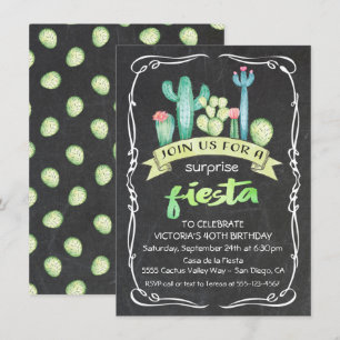 Invitation Aquarelle mexicaine Fiesta Cactus et succulents