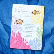 Aquarelle mignonne Baby shower de poisson clown tr