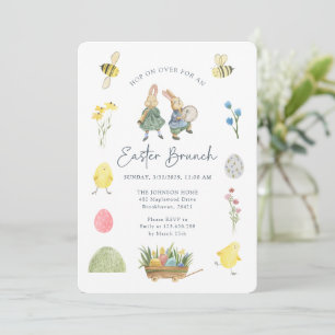 Invitation Aquarelle mignonne, Brunch de Pâques illustratif