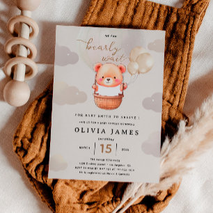 Invitation Aquarelle mignonne Ours en peluche Baby shower neu