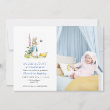 Aquarelle mignonne Peter Rabbit 1er anniversaire