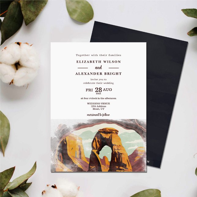 Invitation Aquarelle Moab Arches Park Utah Enregistrer la dat (Créateur téléchargé)