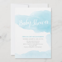 Aquarelle Moderne Bleu Splash Baby shower propre