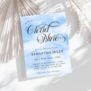 Invitation Aquarelle moderne Blue Cloud Neuf Baby shower