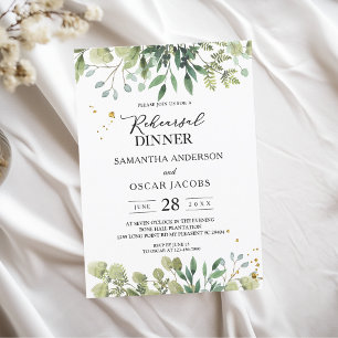 Invitation Aquarelle moderne Branche des Feuilles verts