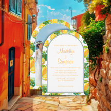 Aquarelle moderne Citron Jardin mariage jaune