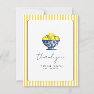 Invitation Aquarelle moderne citron nuptiale Merci