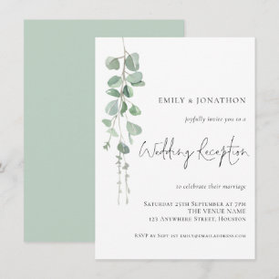 Invitation Aquarelle moderne Eucalyptus Réception de mariage