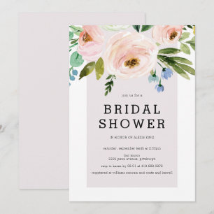 Invitation Aquarelle moderne Floral Douche nuptiale Invitatio