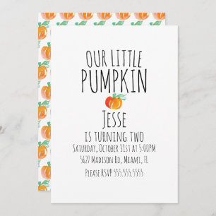 Invitation Aquarelle moderne Petite Halloween Citrouilles