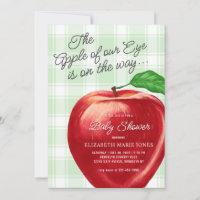 Aquarelle moderne Pomme rouge de notre Baby shower