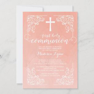 Invitation Aquarelle moderne Première communion sainte Invita