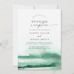 Invitation Aquarelle moderne   Réception de mariage verte