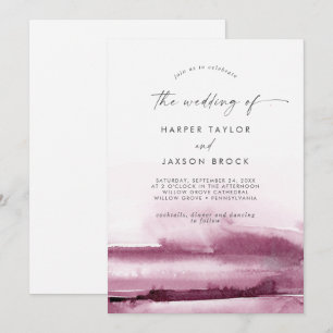 Invitation Aquarelle moderne   Rouge Le Mariage De L'Invitati