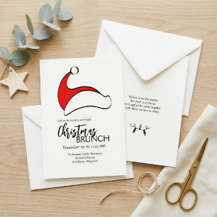 Invitation Aquarelle moderne Rouge Truck Green Noël Party