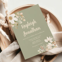 Aquarelle moderne Sage Vert Mariage Floral