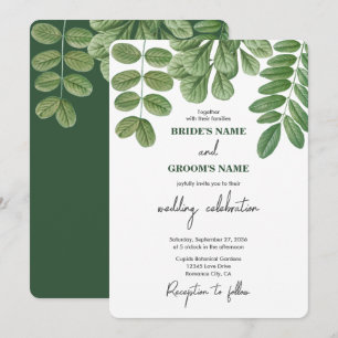 Invitation Aquarelle moderne vert émeraude Mariage vert émera