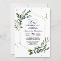 Aquarelle moderne Vert Eucalyptus Gold Frame