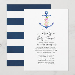 Invitation Aquarelle Naissance ou Mariage Thème Marin
