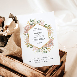 Invitation Aquarelle neutre blanc floral   MARIAGE