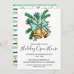 Invitation Aquarelle Noël Bell Holiday Open House