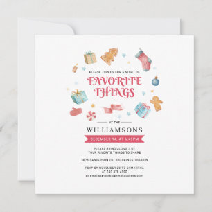 Invitation Aquarelle Noël Fêtes Favoris