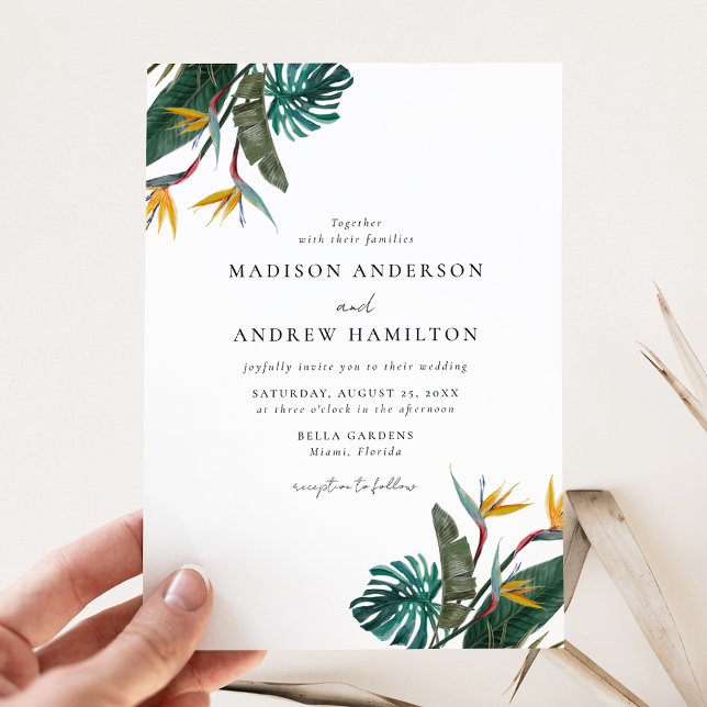 Invitation Aquarelle Oiseau du Mariage Paradise (Créateur téléchargé)