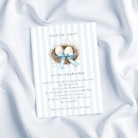 Aquarelle Oiseaux Nid Bleu Bow Nesting Party